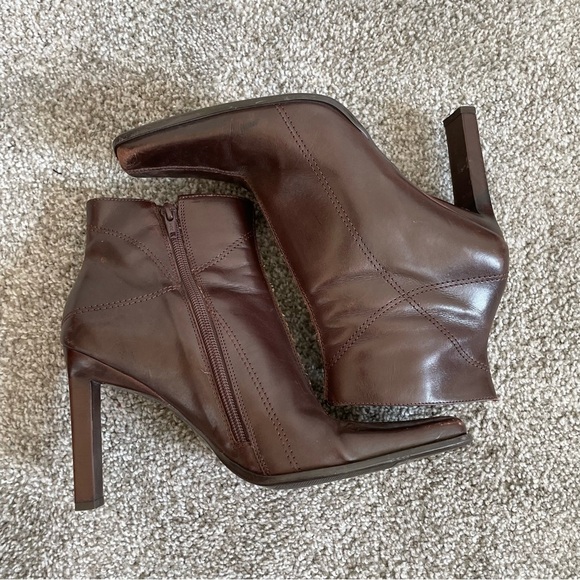 Vintage Diba Y2K Square Toe Ankle Boots Women’s 9 Brown Leather Western Boho - Picture 7 of 12